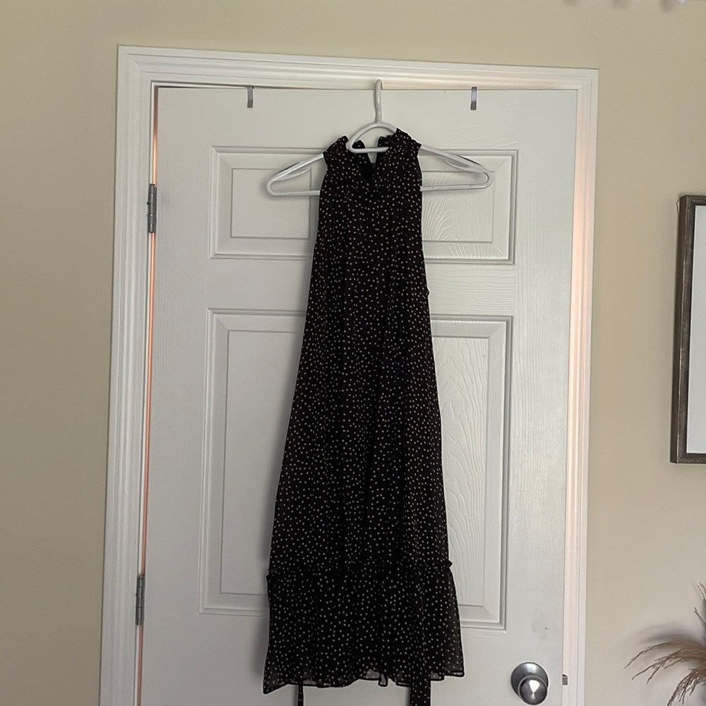 Polka dot, tie waist dress